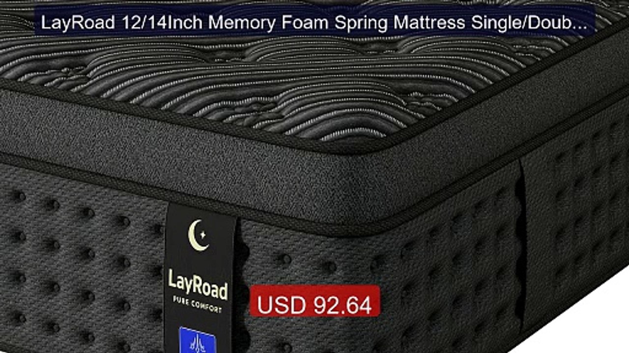LayRoad 12/14Inch Memory Foam Spring Mattress Single/Double/Qu... -- Best Buy 2026 | Great Quality!