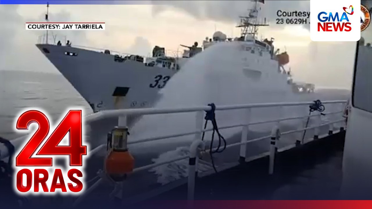 Barko ng PH na maghahatid ng krudo at pagkain sa mga mangingisda, binugahan ng tubig ng China | 24 Oras