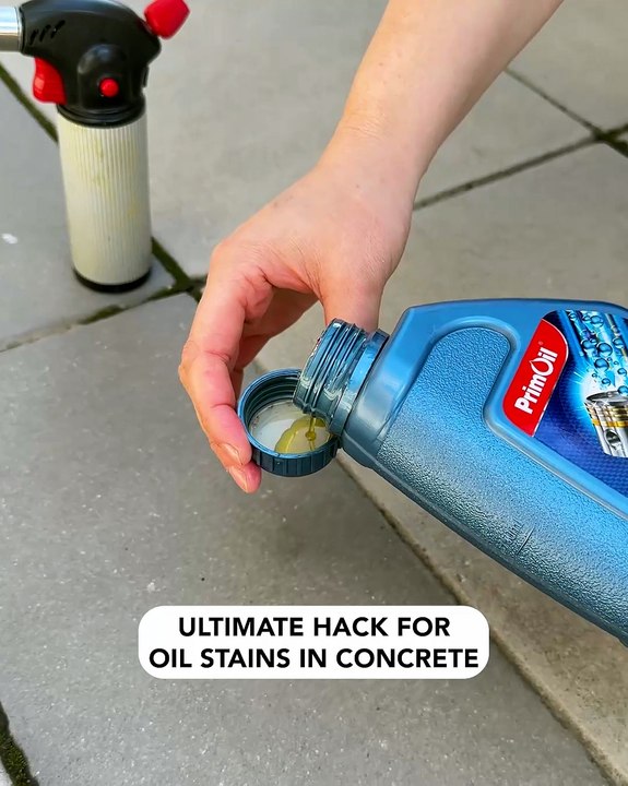 Remove oil stain from driveway easily🔥