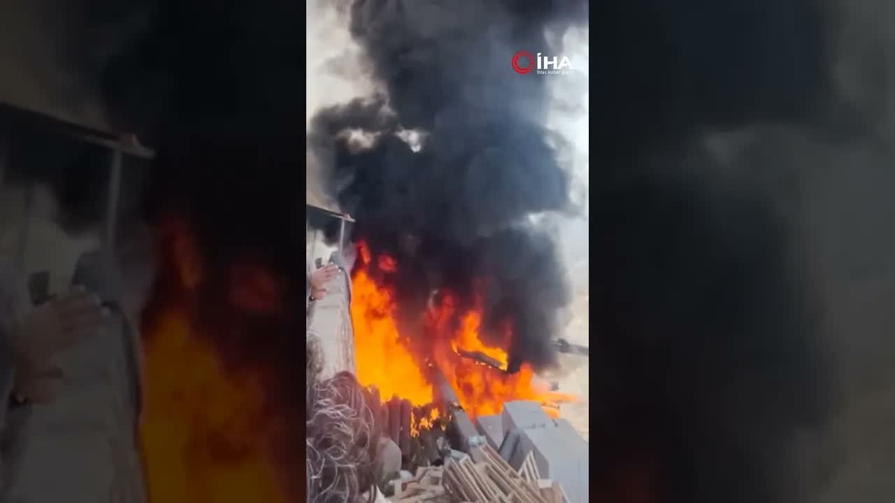 Alanya'da inşaat boruları alev aldı, yangın yatakhaneye sıçradı