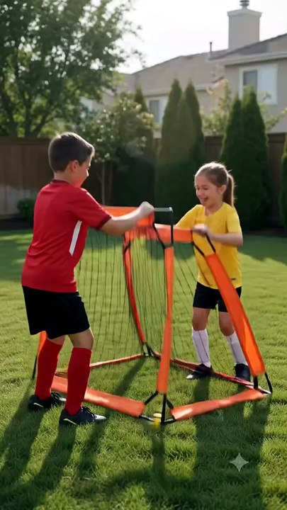 Kids Soccer Goal Set of 2 | Portable Backyard Soccer Training Kit with Ball & Target