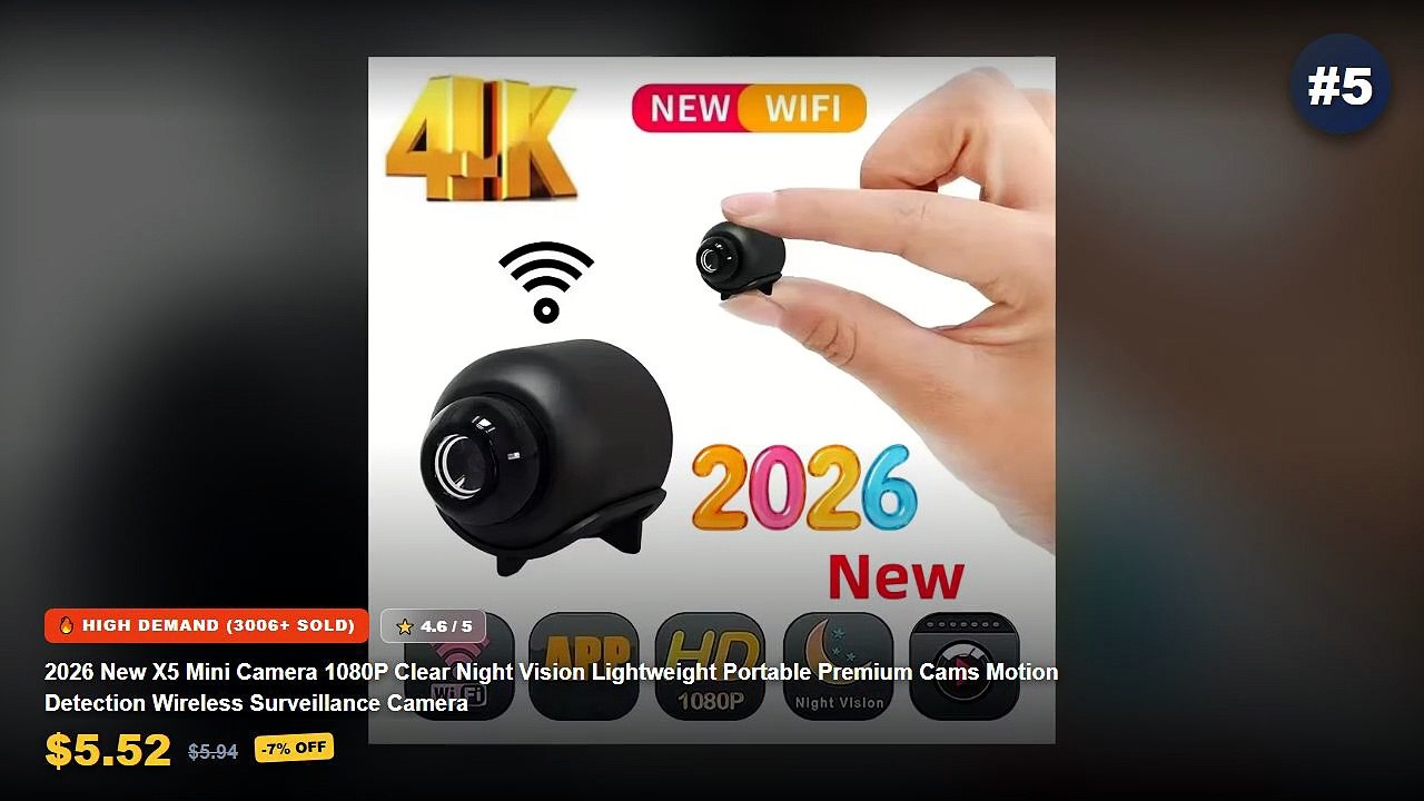 Portable Webcam: Top 5 Best Sellers - 2026 New X5 Mini Camera 1080P Clear Night Vision Lightweight Portable Premium Cams...