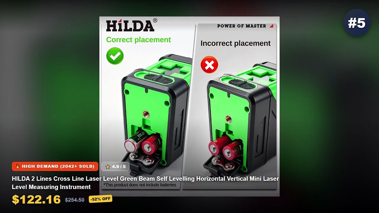 Why Everyone Is Buying Mini Laser Level - HILDA 2 Lines Cross Line Laser Level Green Beam Self Levelling Horizontal Vert...