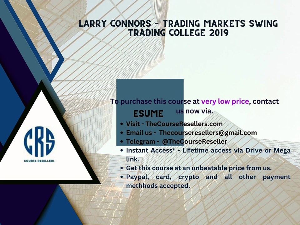 Thecoursereseller.com - Larry Connors – Trading Markets Swing Trading College 2019