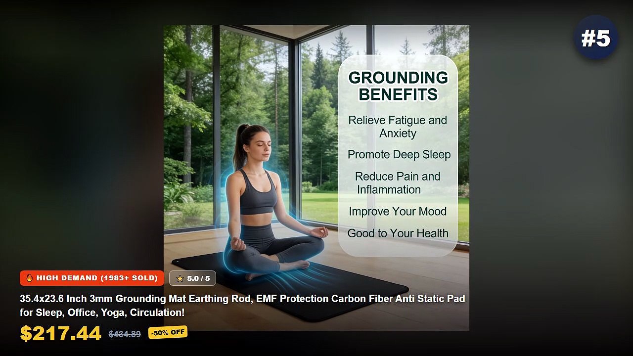 Don't Buy Yoga Mat For Office Before Watching This! - 35.4x23.6 Inch 3mm Grounding Mat Earthing Rod, EMF Protection Carb...