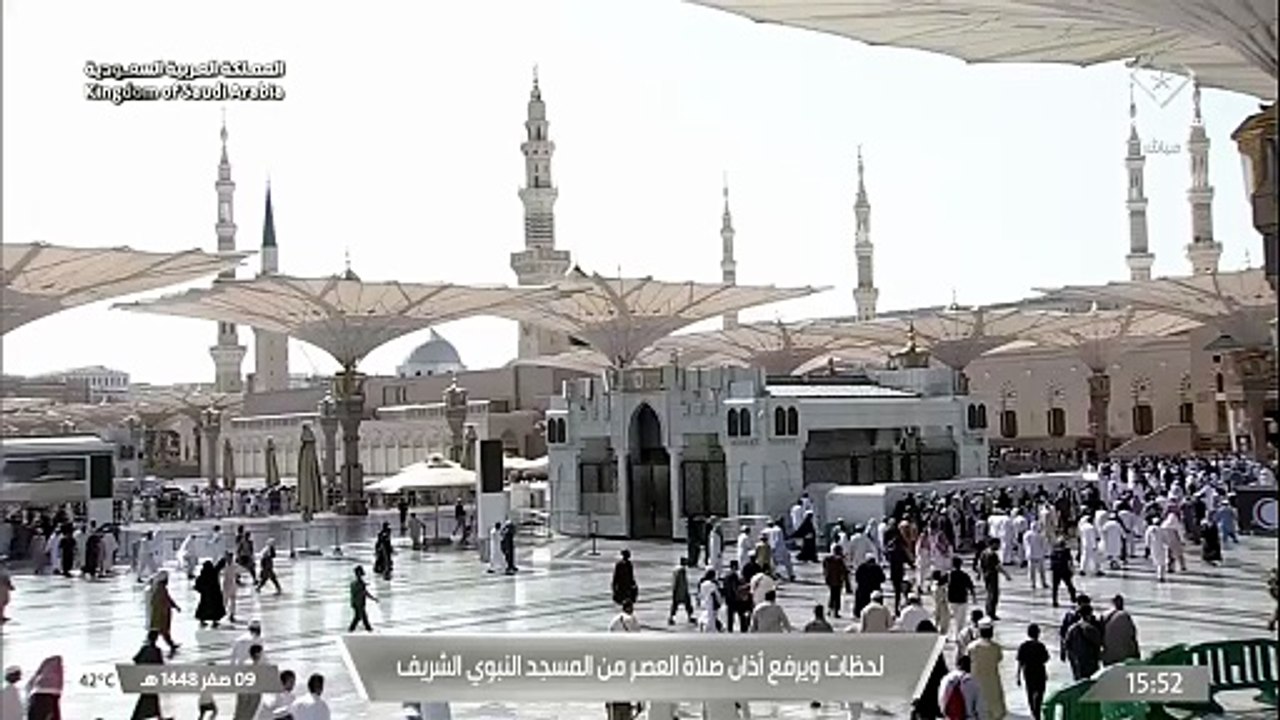 أذان العصر  للمؤذن محمد قصاص 9 صفر 1448هـ - الم...