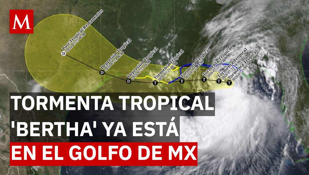 Alerta meteorológica: SMN vigila la Tormenta Tropical Bertha en el Golfo de México