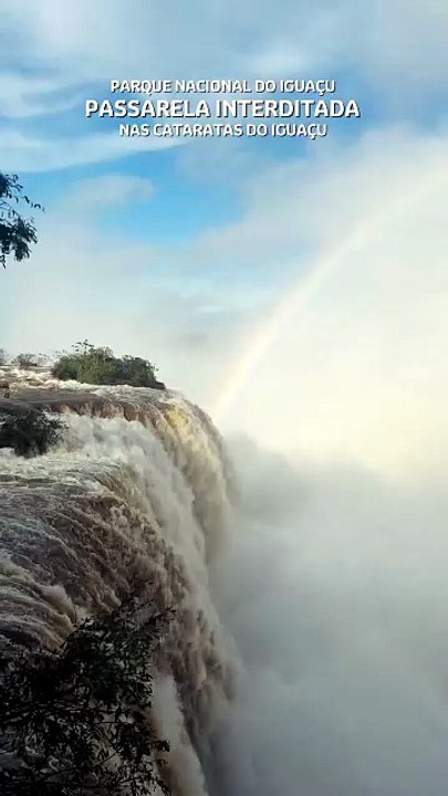 Passarela das Cataratas é interditada após vazão atingir 9,1 milhões de litros por segundo