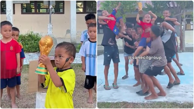 ¡Increíble! Niños indonesios recrean la final del Mundial España-Argentina