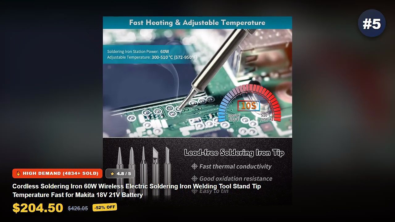 Ultimate Guide to the Best Wireless Soldering Iron - Cordless Soldering Iron 60W Wireless Electric Soldering Iron Weldin...