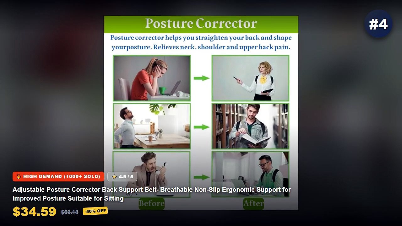 Ergonomic Posture Corrector: Top 5 Best Sellers - Dropshipping Back Posture Corrector Brace for Women breathable Back Po...