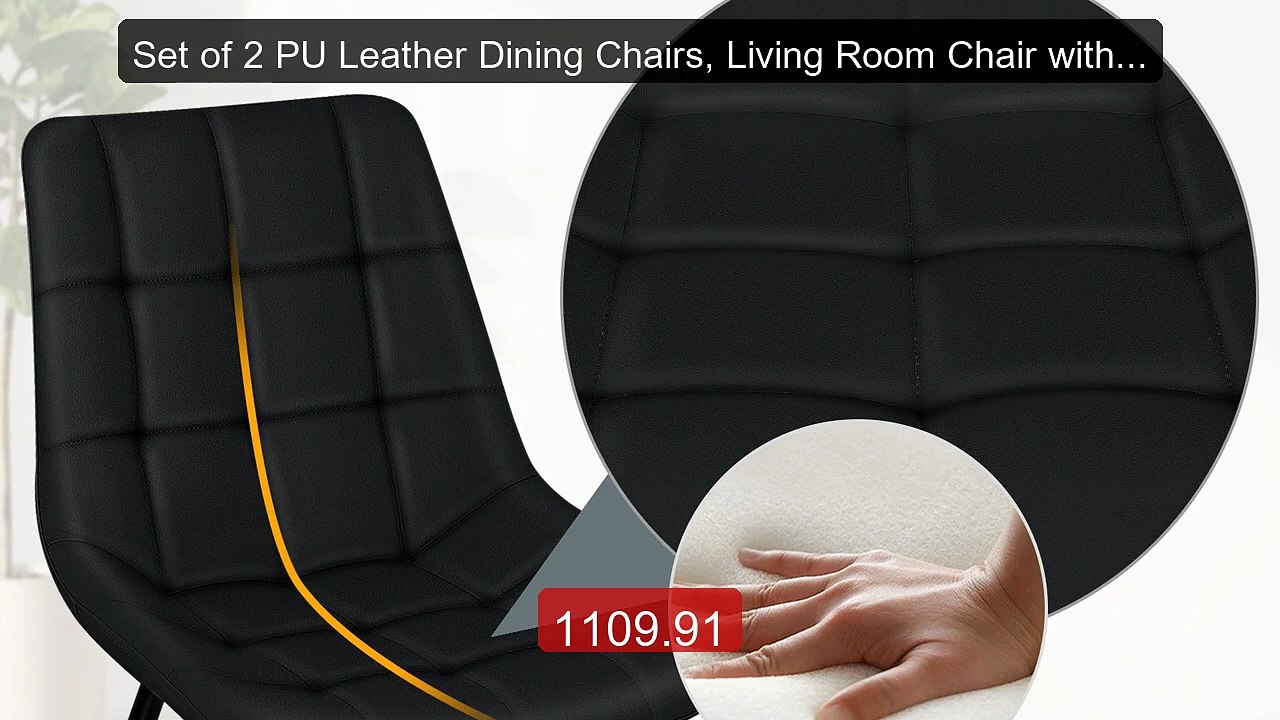 Set of 2 PU Leather Dining Chairs, Living Room Chair with Metal Fee... -- Top Rated 2026 | Buy Now!