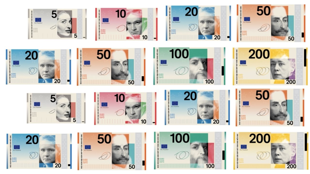 Ecco i dieci bozzetti finalisti per le nuove banconote in euro: il video della Bce