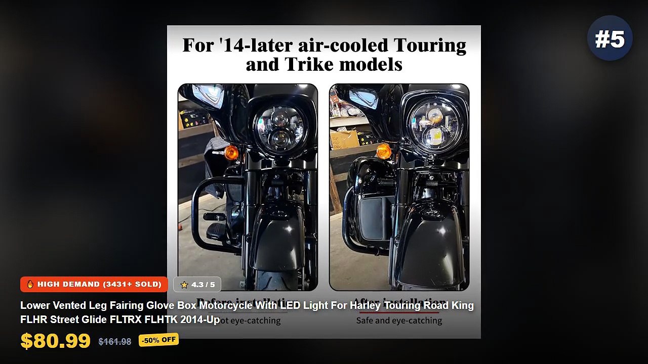 Cheap & Best Motorcycle Gloves With LED Unboxing & Review - Lower Vented Leg Fairing Glove Box Motorcycle With LED Light...