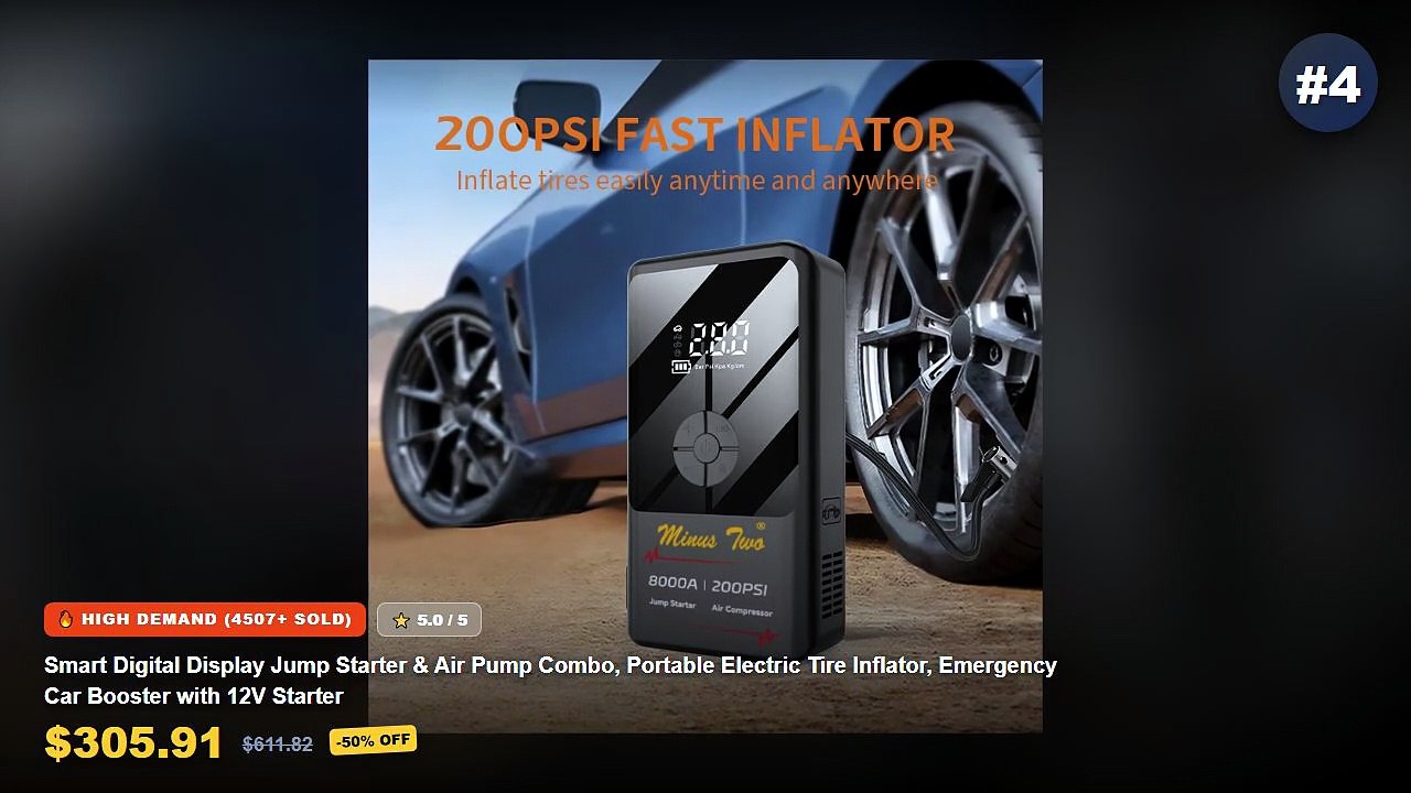 Cheap & Best Smart Tire Inflator Unboxing & Review - Smart Digital Display Jump Starter & Air Pump Combo, Portable Elect...