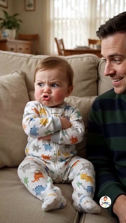 😂👶 When Daddy says NO... and the tiniest drama queen declares a full protest!