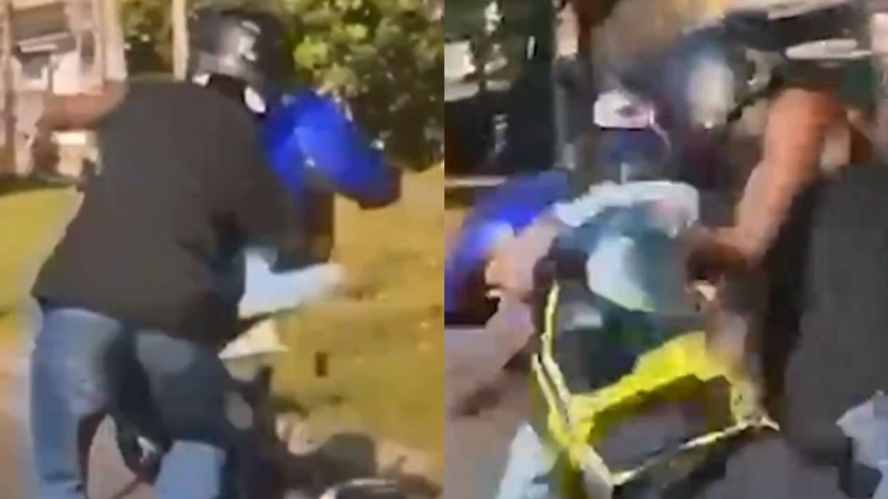 Motociclista agredió a agente de tránsito en Medellín: lo golpeó y lanzó al suelo