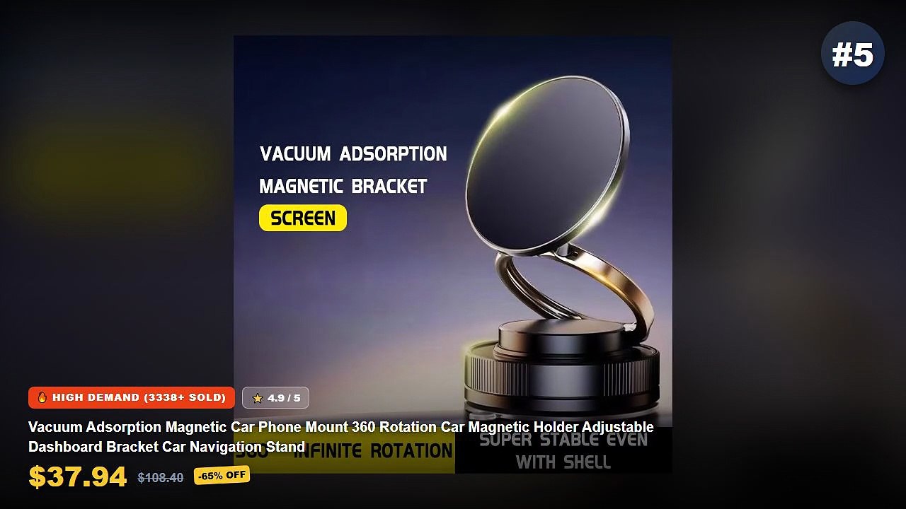 Don't Buy Car Vacuum Essentials Before Watching This! - Vacuum Adsorption Magnetic Car Phone Mount 360 Rotation Car Magn...