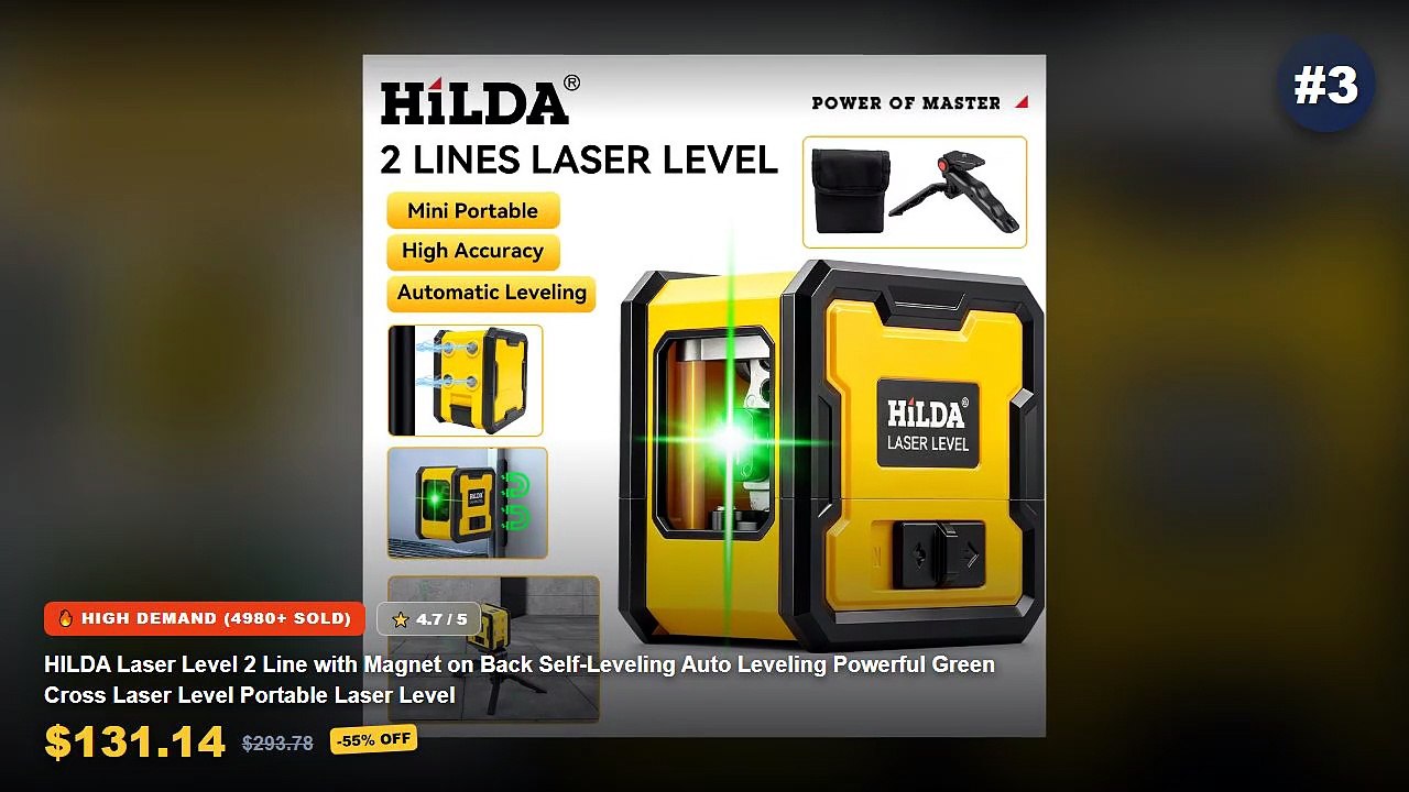 Cheap & Best Compact Laser Level Unboxing & Review - HILDA 16/12 Lines Laser Level Green Line SelfLeveling 360 Horizonta...