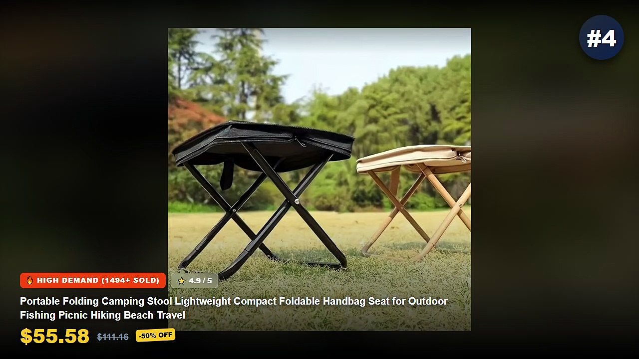 Best Compact Camping Chair on AliExpress | Review - Portable Folding Camping Stool Lightweight Compact Foldable Handbag ...