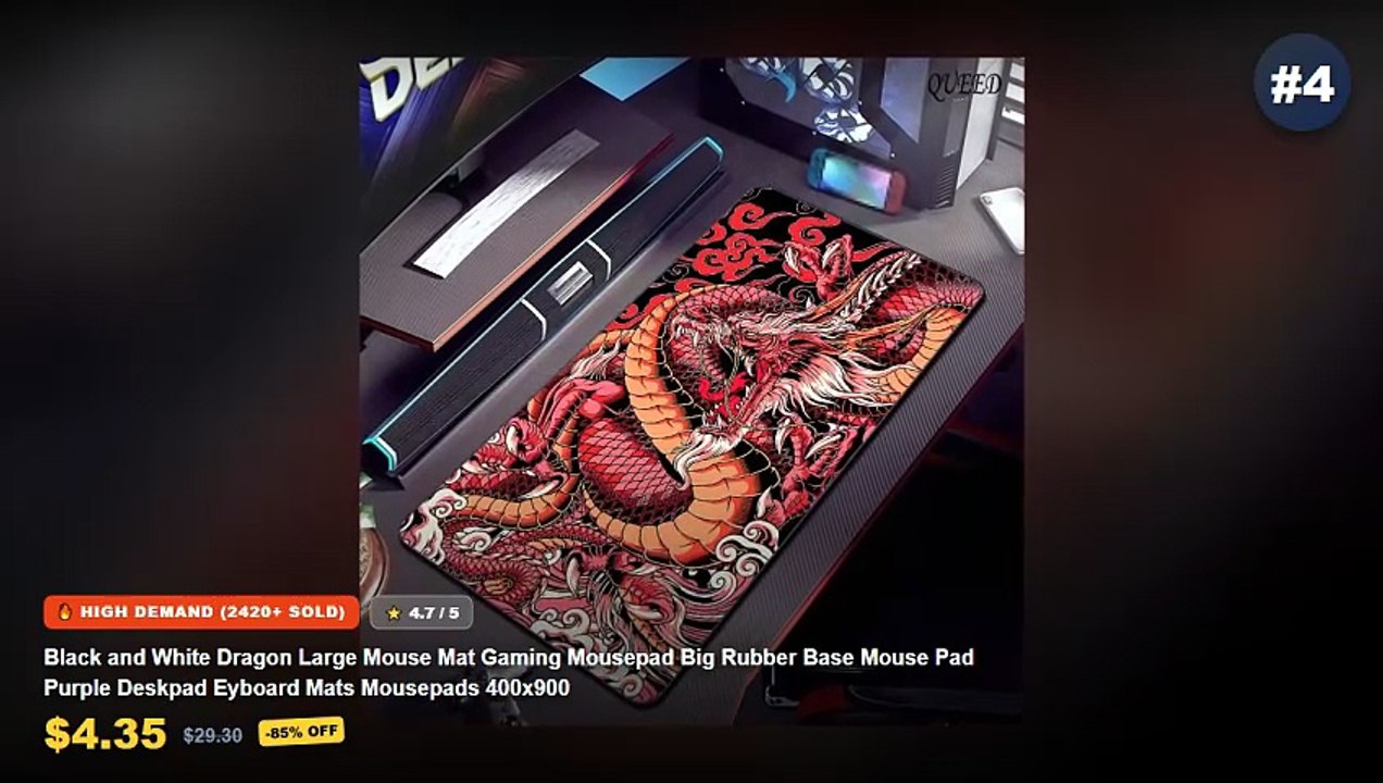Cheap & Best Smart Mouse Pad Unboxing & Review - Black and White Dragon Large Mouse Mat Gaming Mousepad Big Rubber Base ...
