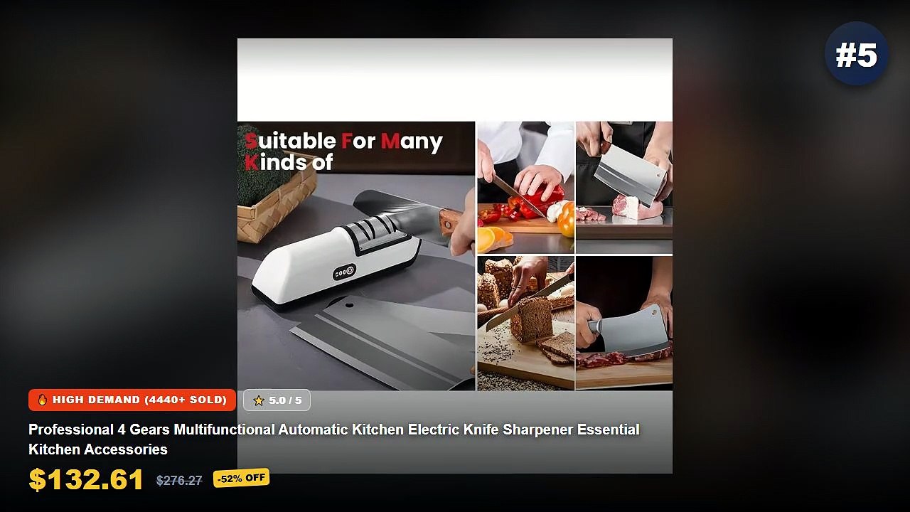 Don't Buy Knife Sharpener Essentials Before Watching This! - Professional 4 Gears Multifunctional Automatic Kitchen Elec...