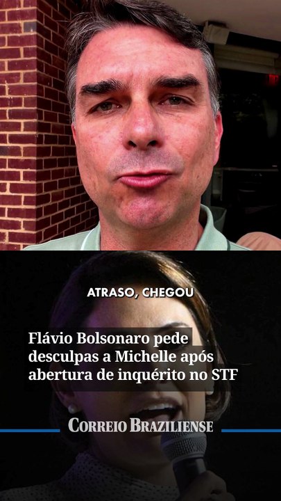 Flávio Bolsonaro pede desculpas a Michelle após abertura de inquérito no STF