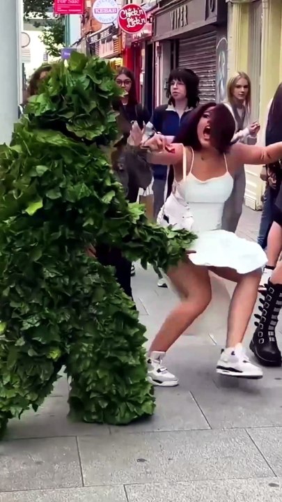 bush man prank scared everyone.