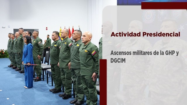 Presidenta Rodríguez lideró acto de ascensos militares de la Guardia de Honor Presidencial y DGCIM