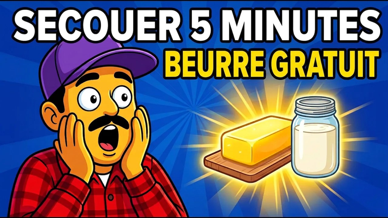 Secoue un seul ingrédient pendant 5 minutes et tu n’achèteras plus jamais de beurre !
