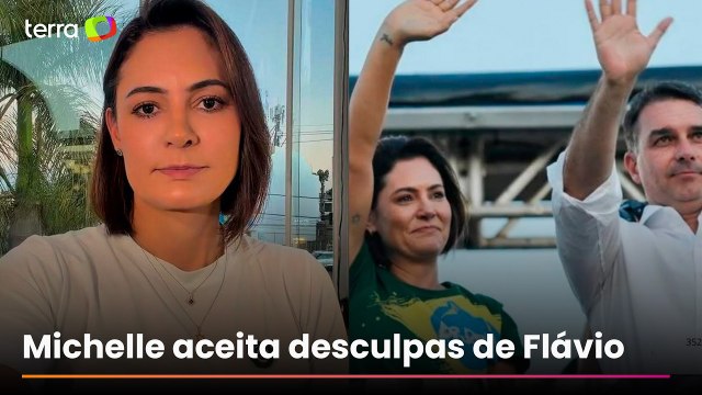 Michelle Bolsonaro aceita pedido de desculpas de Flávio