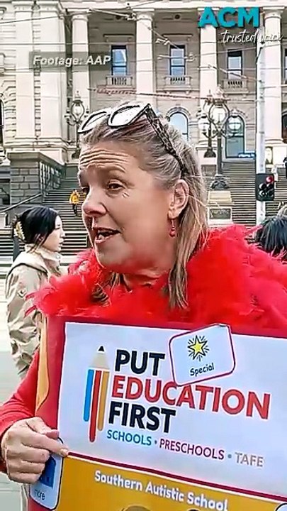 ‘We are unrecognised, underfunded and underpaid': Victorian autistic school educator joins strike