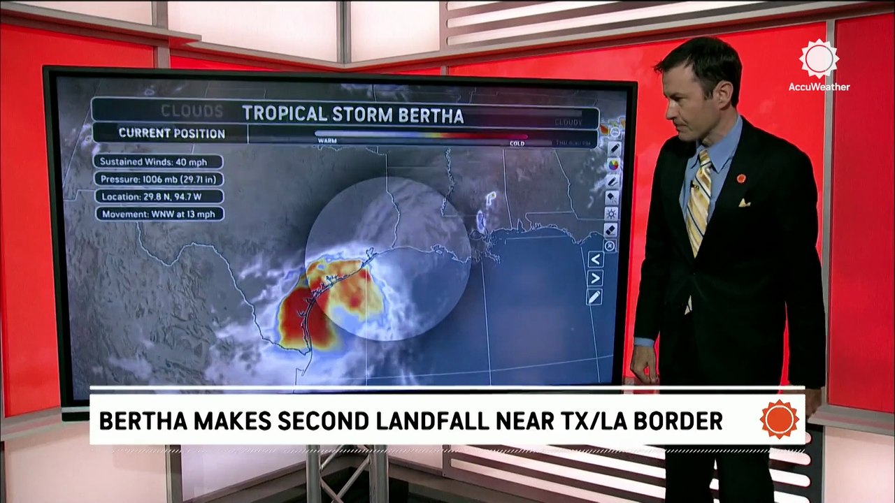 Bertha downgraded from tropical storm as it sweeps west