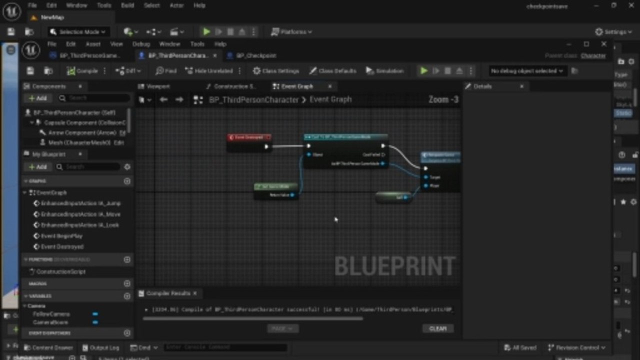 Checkpoint and respawn system Unreal engine