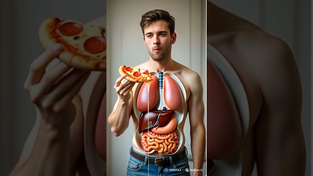 “Inside Your Body: What Happens After Eating Pizza | 3D Animation”