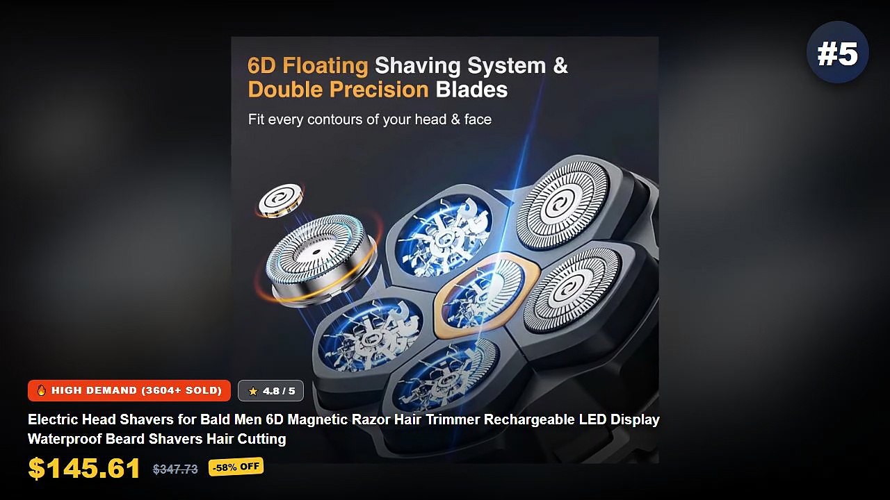 Don't Buy Magnetic Beard Trimmer Before Watching This! - Electric Head Shavers for Bald Men 6D Magnetic Razor Hair Trimm...