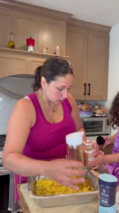 Kid Dumps Seasoning Into Potatoes