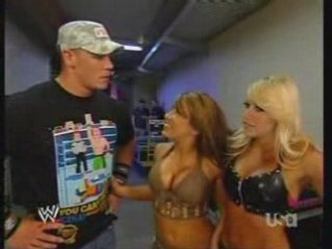 raw 07 07 08 kelly kelly micky james cena backstage
