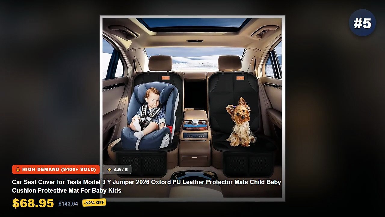 Don't Buy Dog Car Seat Cover Before Watching This! - Car Seat Cover for Tesla Model 3 Y Juniper 2026 Oxford PU Leather P...