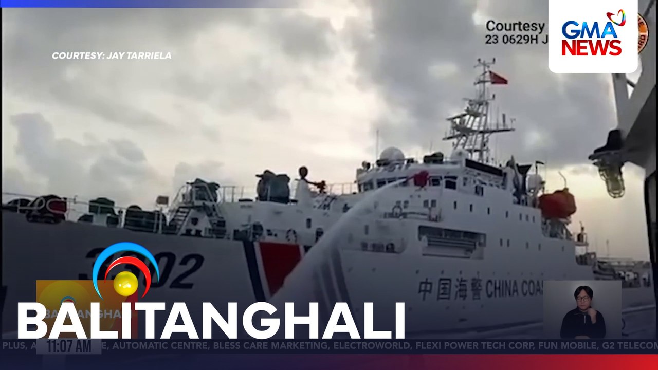 Barko ng BFAR na papuntang Bajo de Masinloc, binuntutan at binomba ng tubig ng CCG | Balitanghali