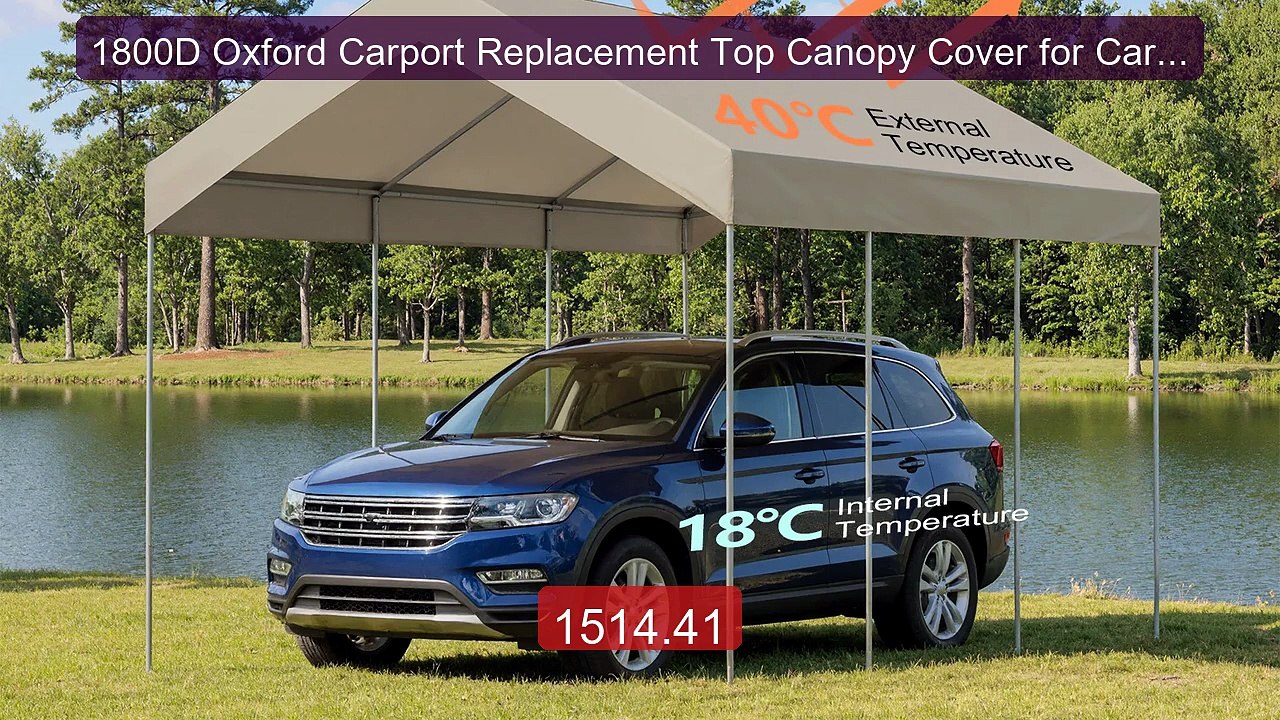 1800D Oxford Carport Replacement Top Canopy Cover for Car Gar... -- Amazing Value 2026 | Must Have!