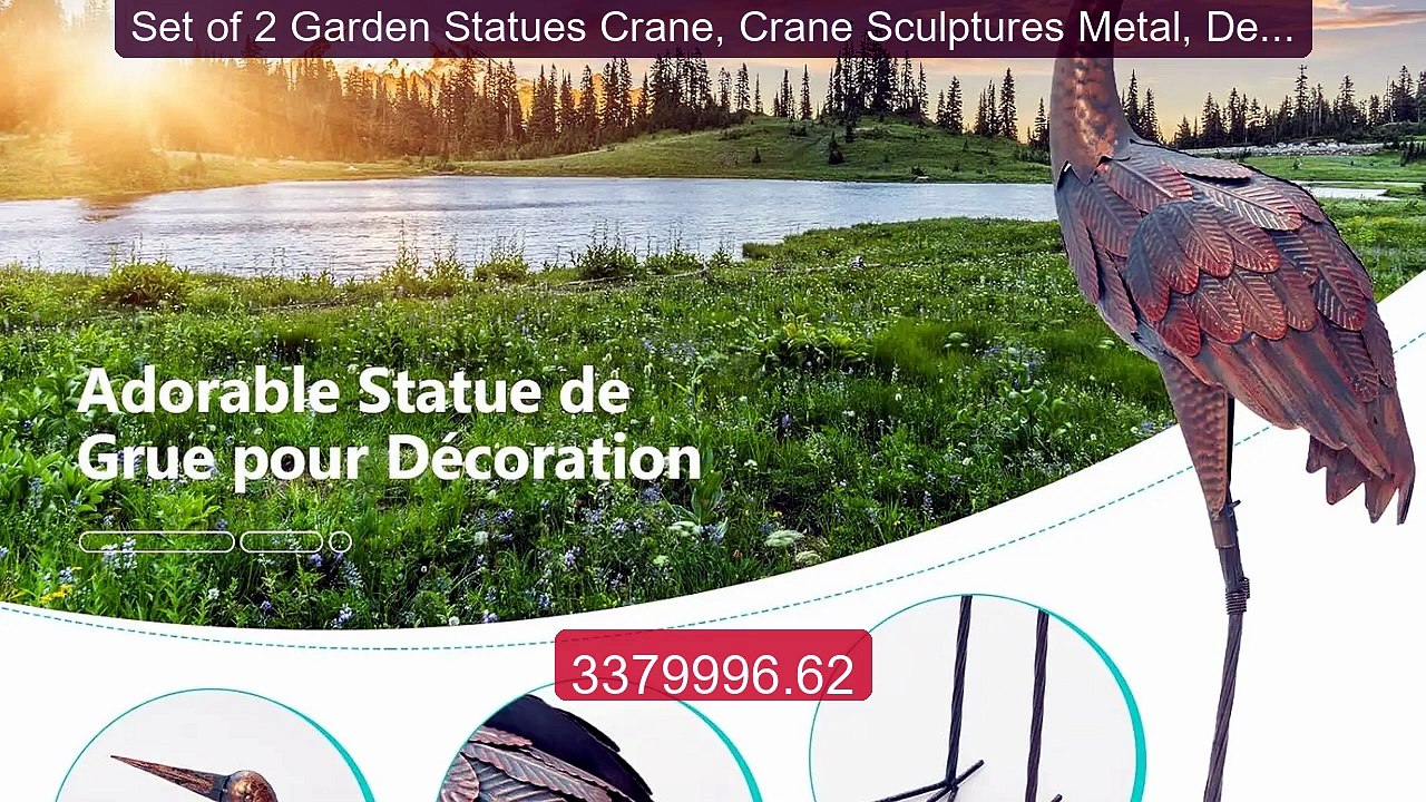 Set of 2 Garden Statues Crane, Crane Sculptures Metal, Decorat... -- Hot Deal 2026 | Limited Offer!
