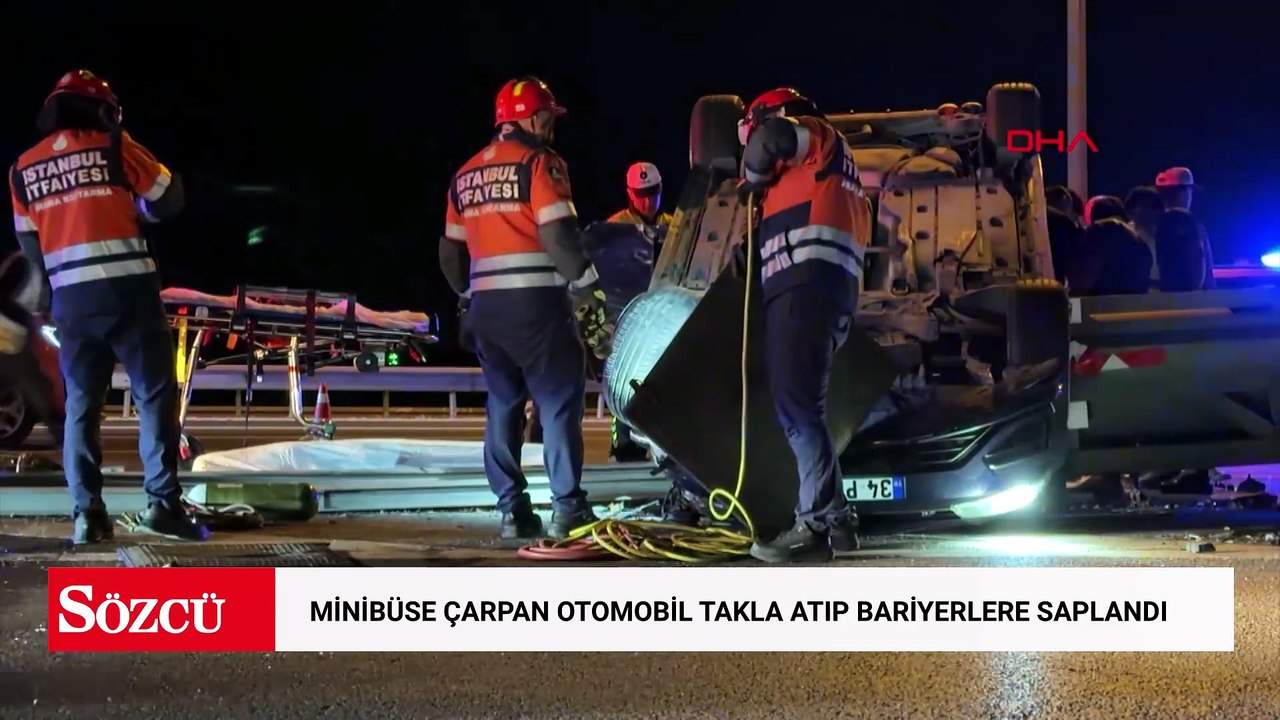 Beykoz’da minibüse çarpan otomobil takla atıp bariyerlere saplandı: 1 ölü, 2 yaralı