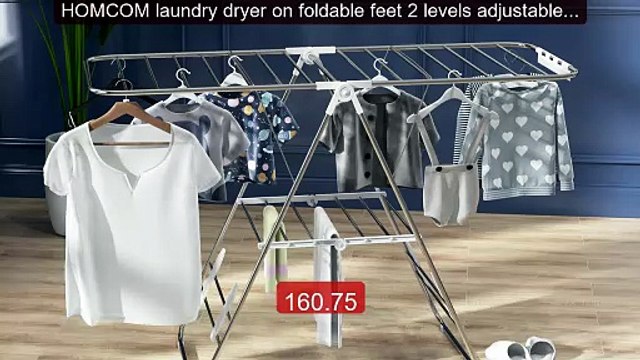 HOMCOM laundry dryer on foldable feet 2 levels adjustable dim. 148L... Top Rated 2026 | Buy Now!
