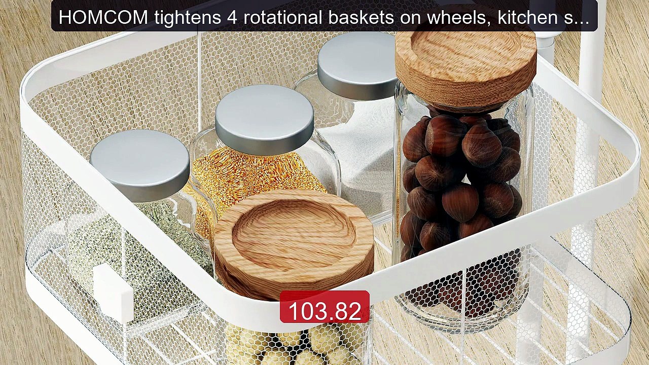 HOMCOM tightens 4 rotational baskets on wheels, kitchen storag... -- Best Buy 2026 | Great Quality!