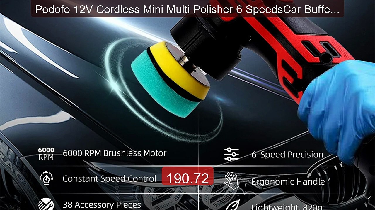 Podofo 12V Cordless Mini Multi Polisher 6 SpeedsCar Buffer ... -- Top Pick 2026 | Unbeatable Price!