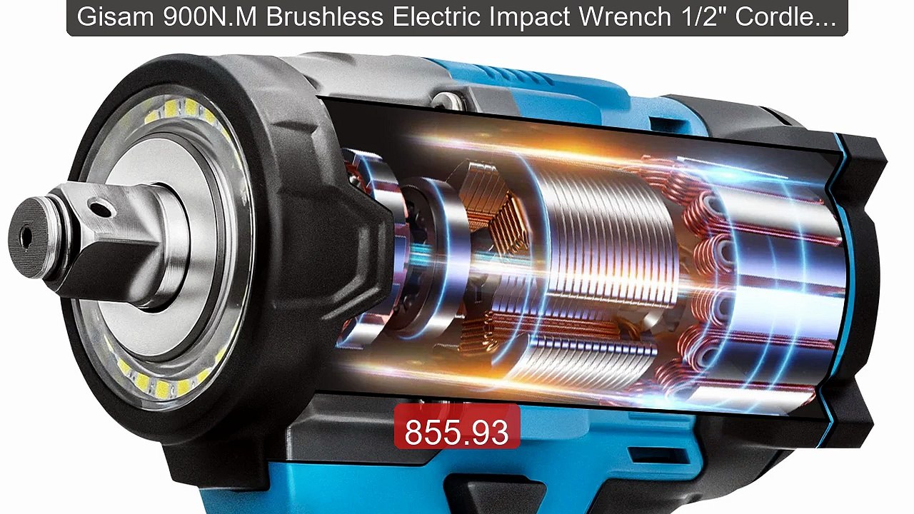 Gisam 900N.M Brushless Electric Impact Wrench 1/2" Cordless High T... -- Best Deal 2026 | Shop Now!