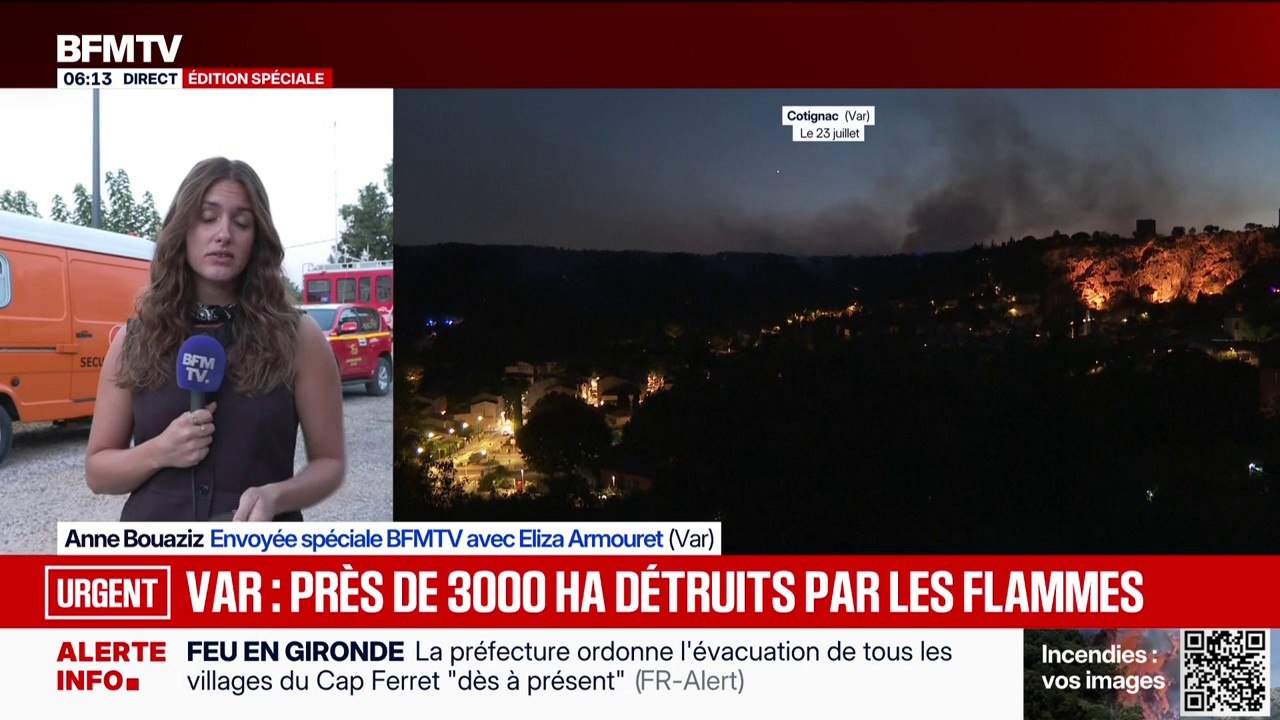 Incendie dans le Var: 2.700 hectares parcourus, des reprises de feu toujours constatées ce jeudi soir
