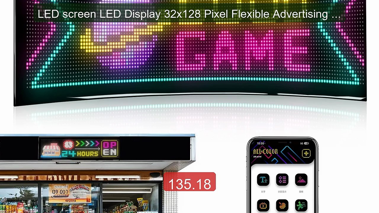 LED screen LED Display 32x128 Pixel Flexible Advertising Board... -- Best Buy 2026 | Great Quality!