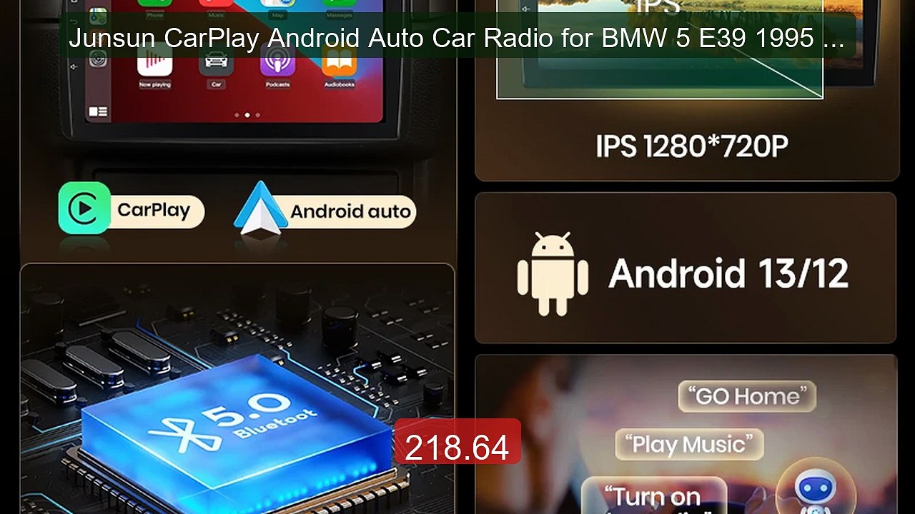 Junsun CarPlay Android Auto Car Radio for BMW 5 E39 1995 - 200... -- Hot Deal 2026 | Limited Offer!